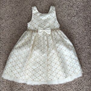 American Princess Cream Sleeveless A-Line Sundress